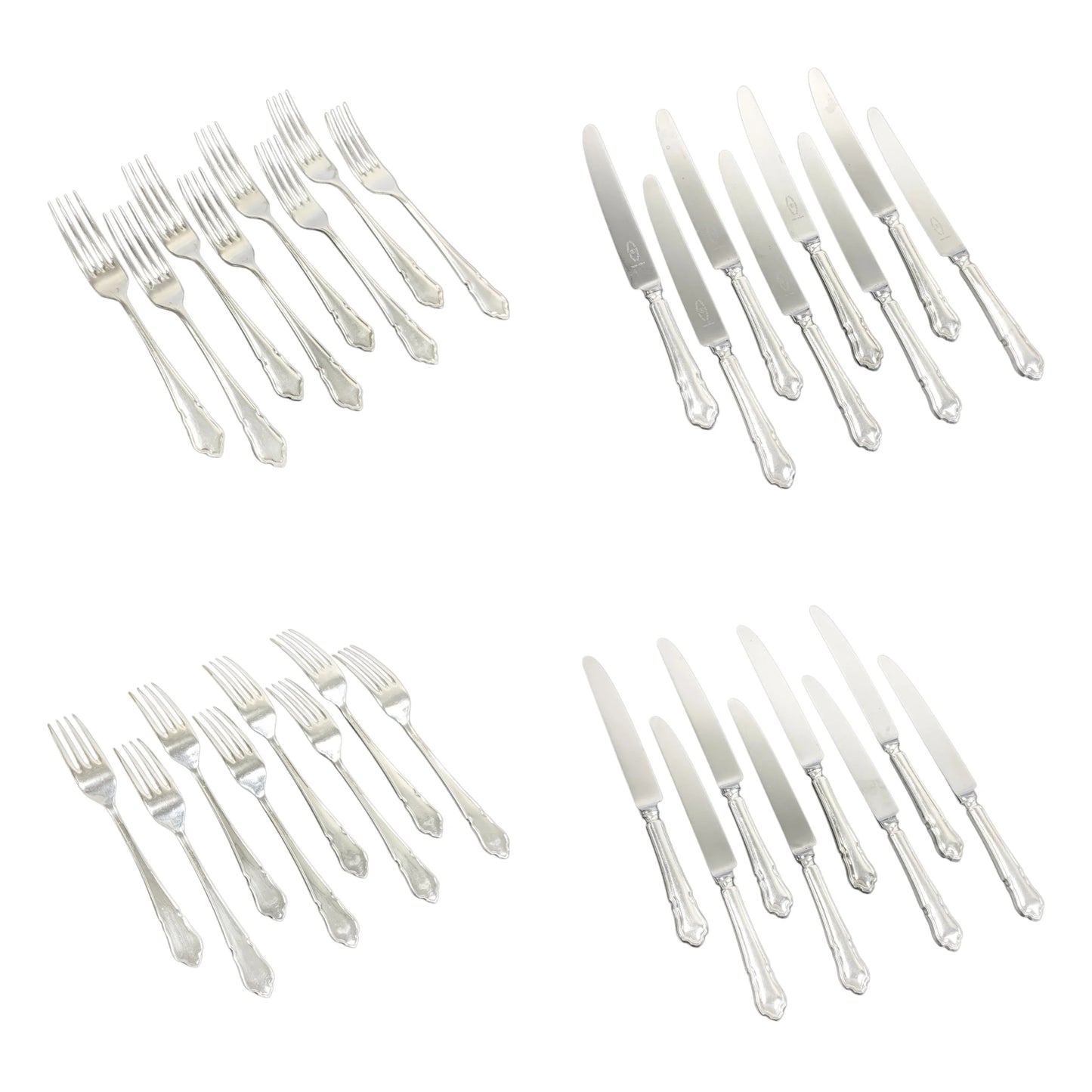 1940's George Butler cased Dubarry 77 piece 8 person cutlery canteen with fish flatware and turkey carving set