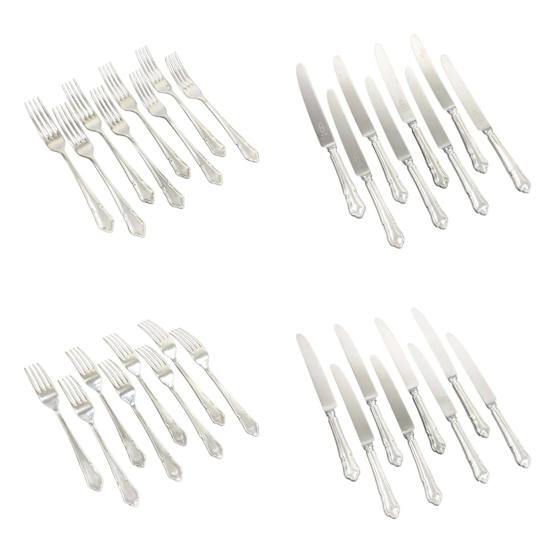 1940's George Butler cased Dubarry 77 piece 8 person cutlery canteen with fish flatware and turkey carving set