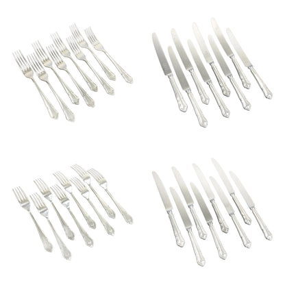 1940's George Butler cased Dubarry 77 piece 8 person cutlery canteen with fish flatware and turkey carving set