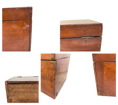 Late Victorian mahogany apothecary box / medicine chest with bottles