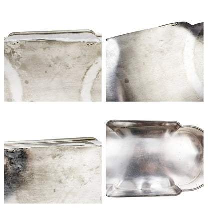 Portuguese Art Nouveau silver plated oval jardinière planter with dragon handles