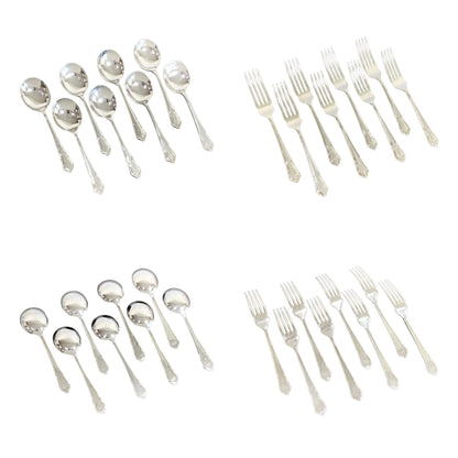 1940's George Butler cased Dubarry 77 piece 8 person cutlery canteen with fish flatware and turkey carving set