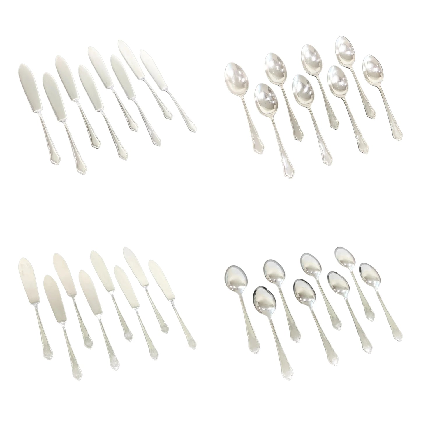 1940's George Butler cased Dubarry 77 piece 8 person cutlery canteen with fish flatware and turkey carving set