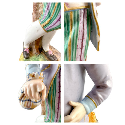 French 1870's Louis Philippe Limoges bisque porcelain figural pair