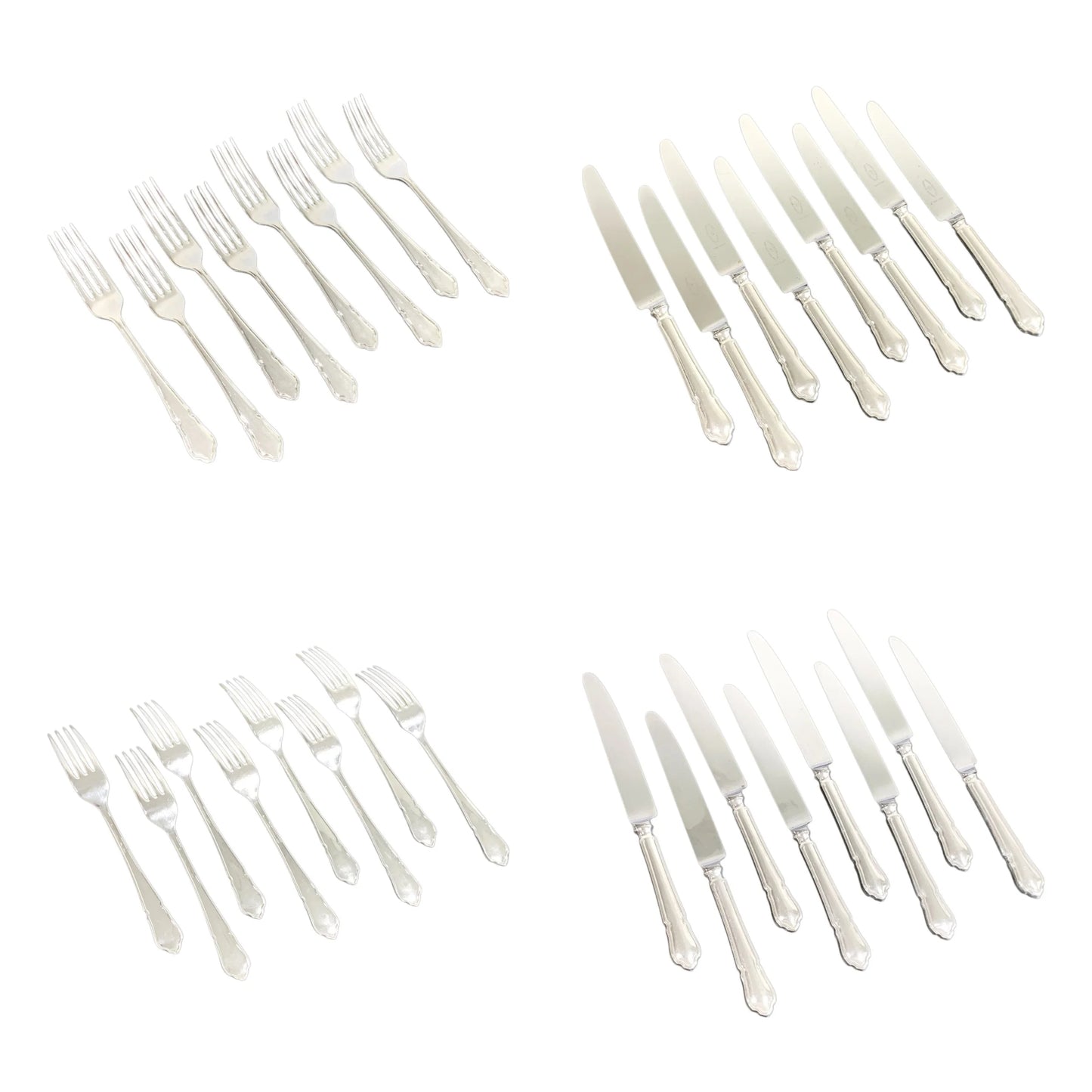 1940's George Butler cased Dubarry 77 piece 8 person cutlery canteen with fish flatware and turkey carving set