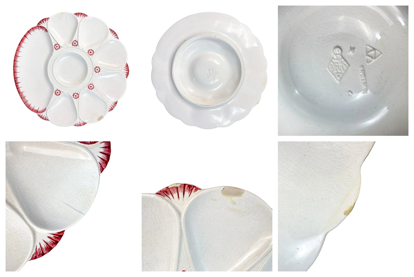 Mid-Victorian set of English Minton porcelain white and pink oyster plates