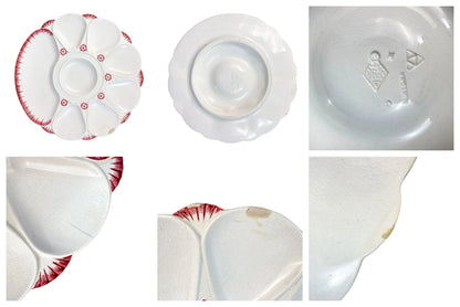Mid-Victorian set of English Minton porcelain white and pink oyster plates