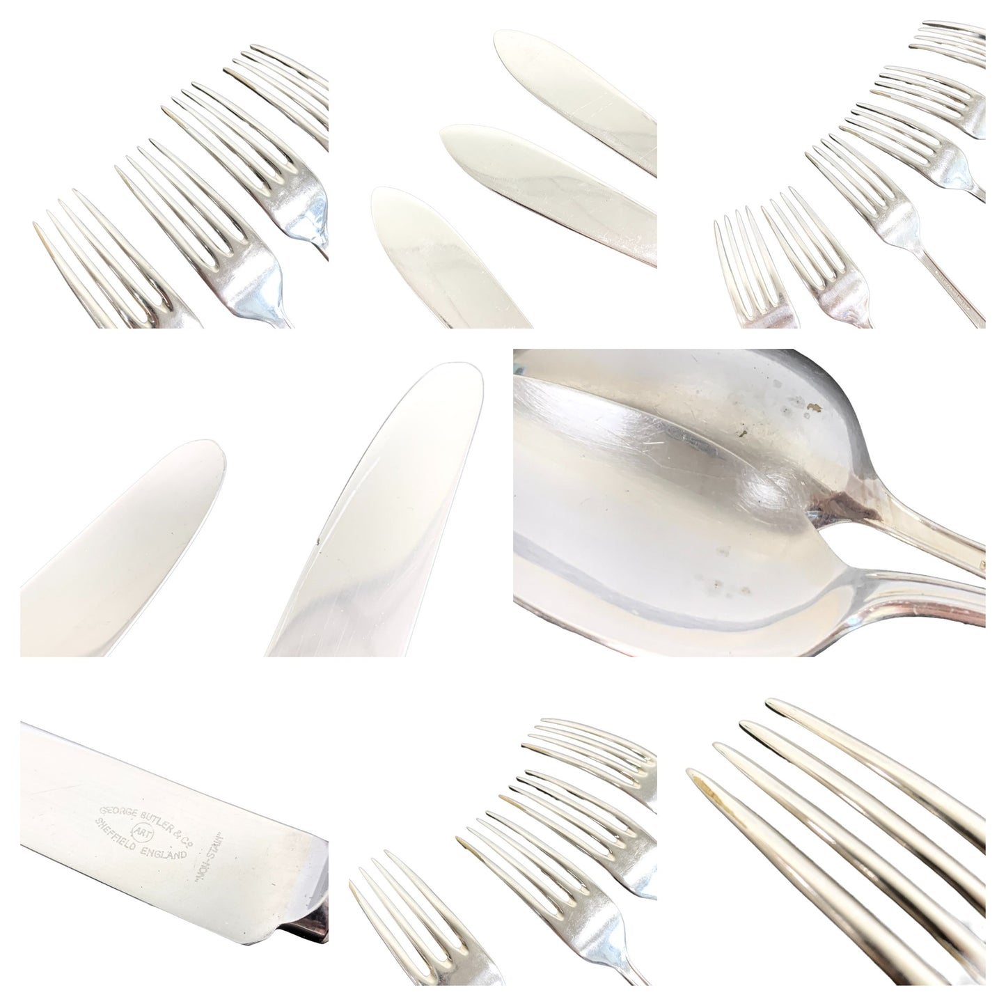 1940's George Butler cased Dubarry 77 piece 8 person cutlery canteen with fish flatware and turkey carving set