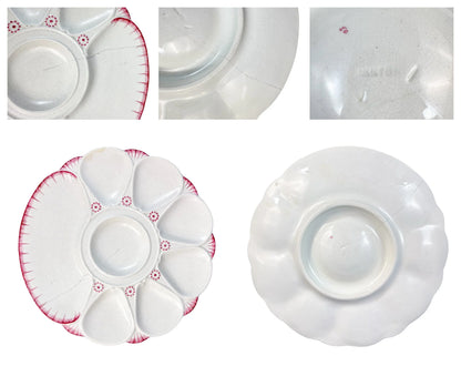 Mid-Victorian set of English Minton porcelain white and pink oyster plates