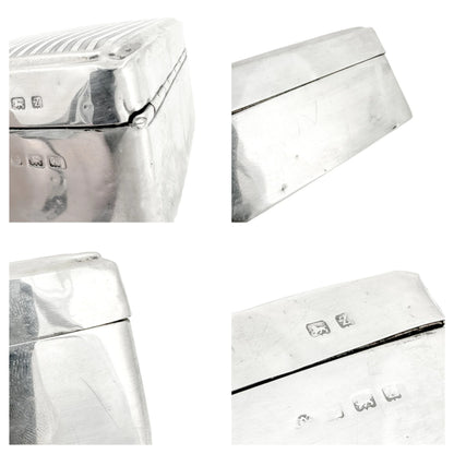 Art Deco sterling silver domed card / table cigarette box