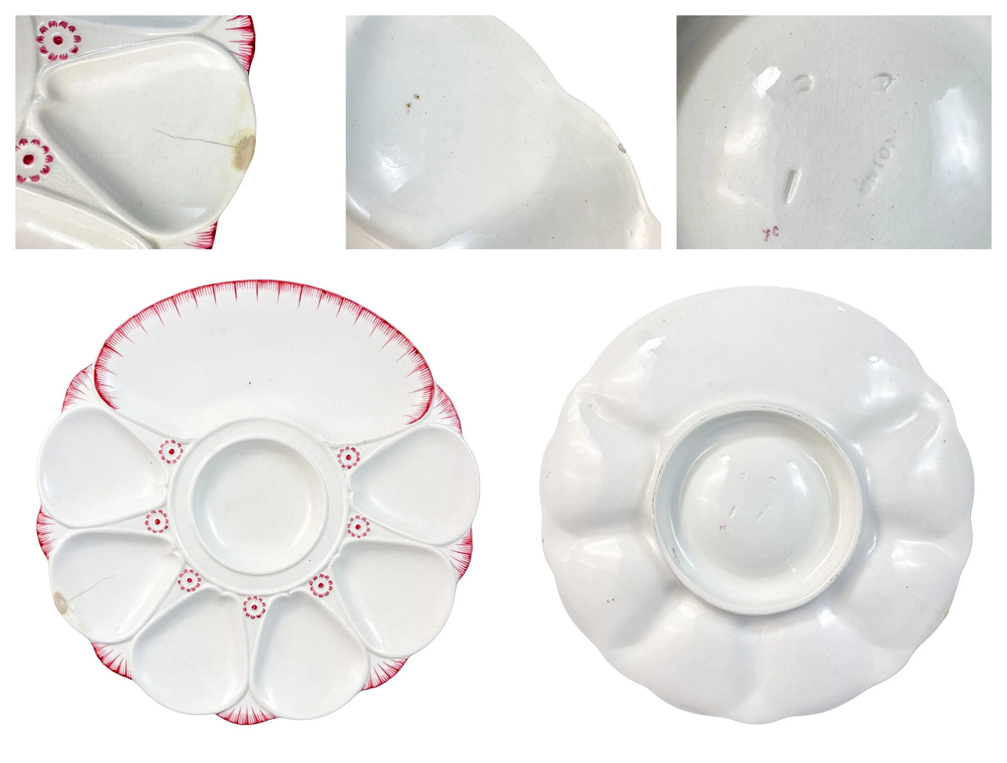 Mid-Victorian set of English Minton porcelain white and pink oyster plates