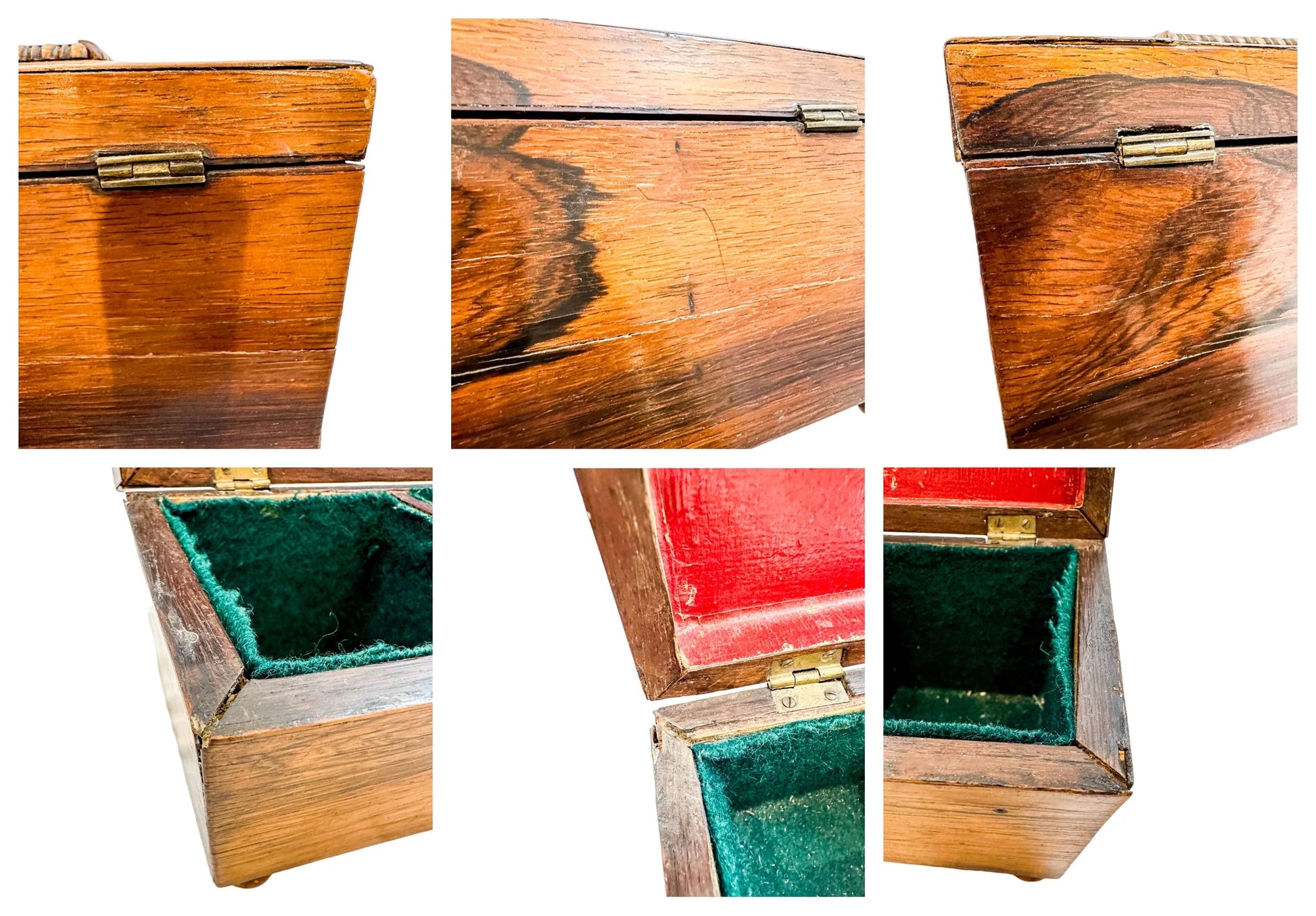 Victorian mahogany sarcophagus shape 2-section small tea caddy