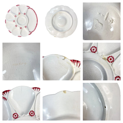 Mid-Victorian set of English Minton porcelain white and pink oyster plates