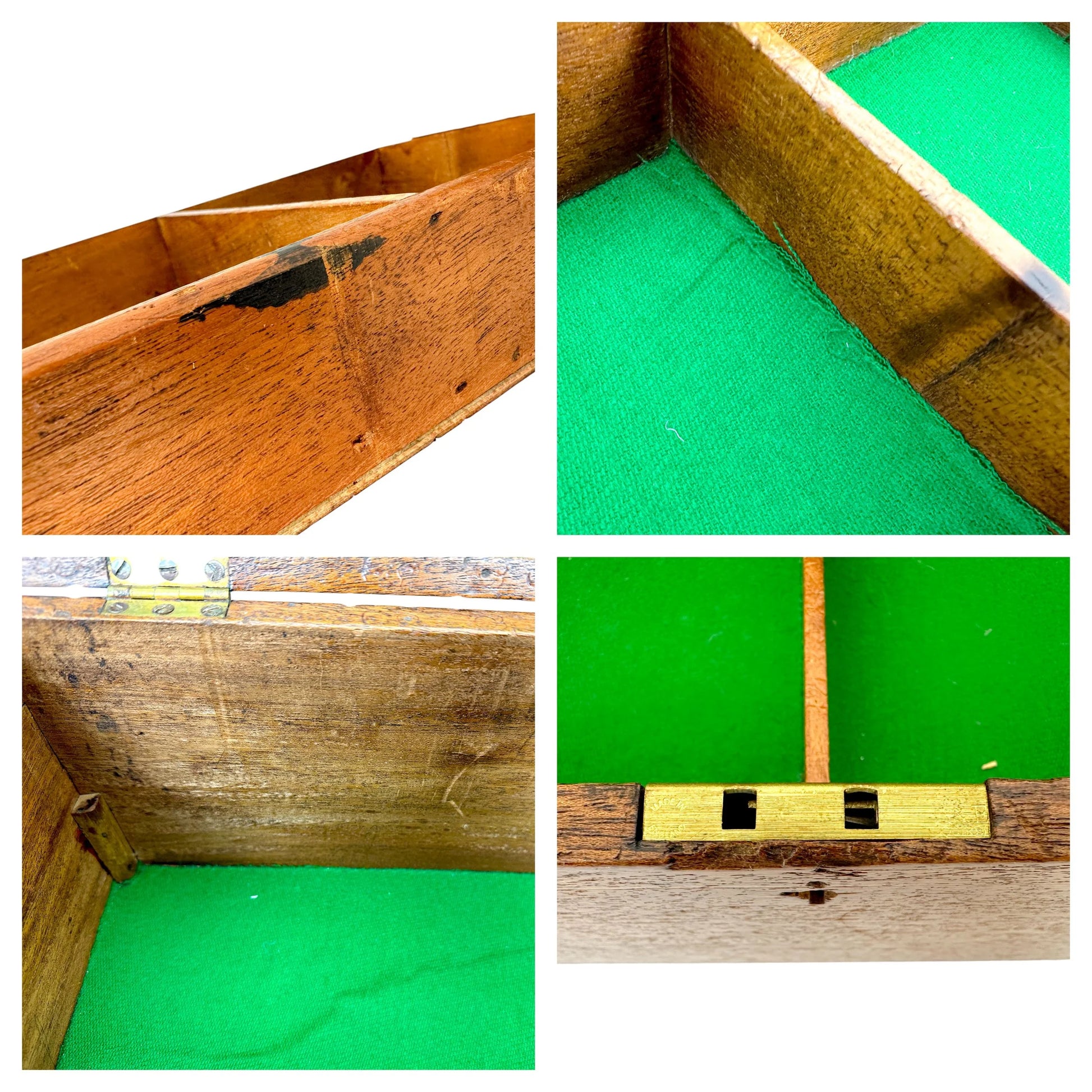 Arts and Crafts oak jewellery box with removable trays and working key