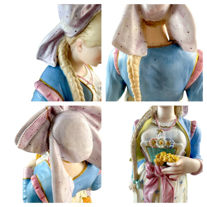 French 1870's Louis Philippe Limoges bisque porcelain figural pair