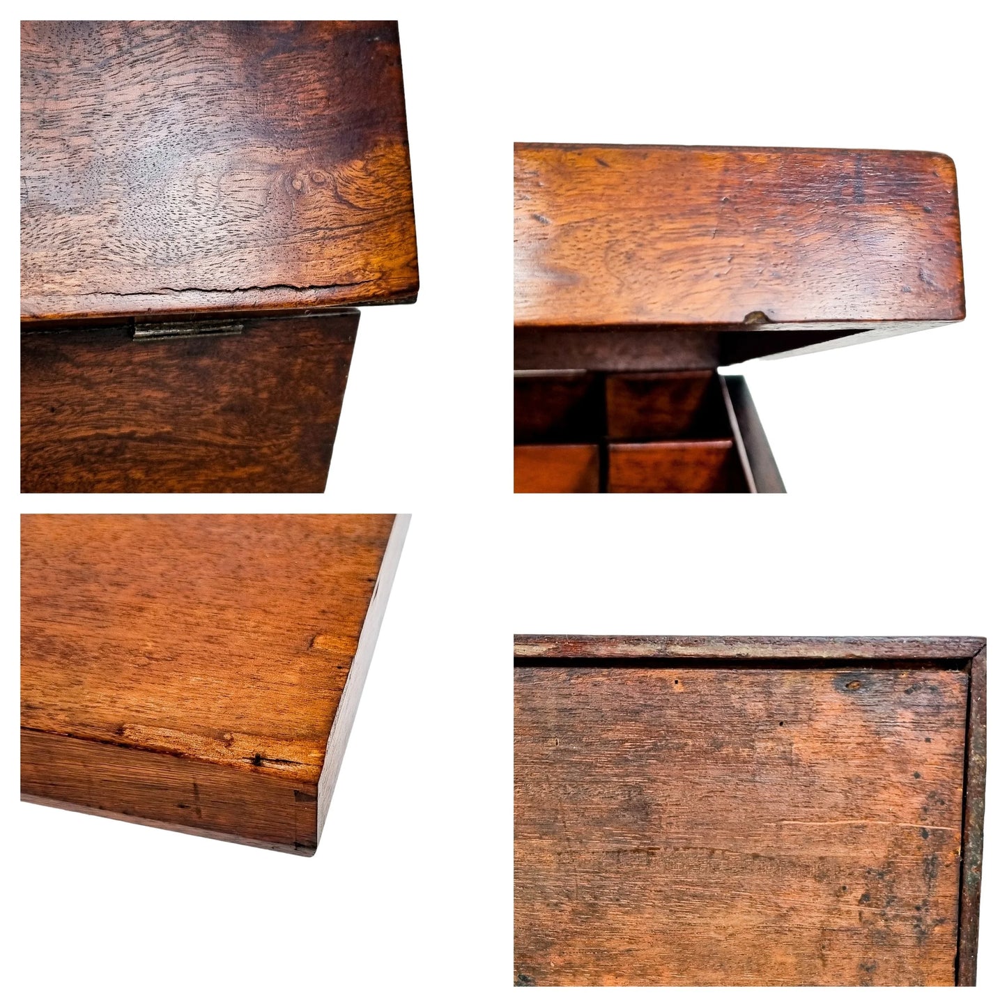 Romantic Victorian rosewood sewing / jewellery storage box with heart cartouche