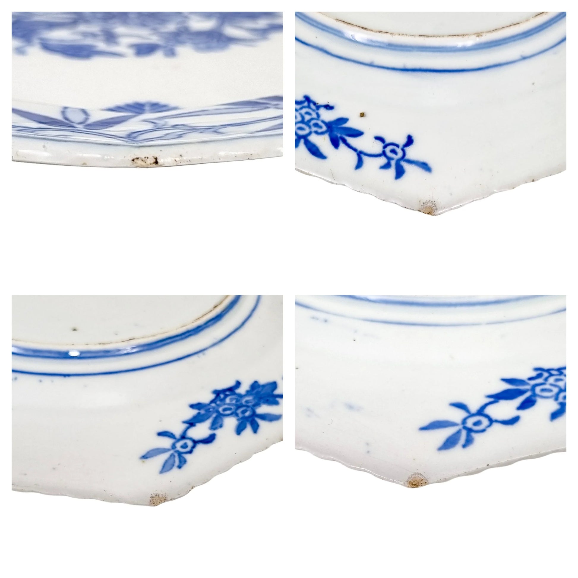 Meiji era Fukagawa Koransha Seiji Kaisha octagonal blue and white porcelain plate