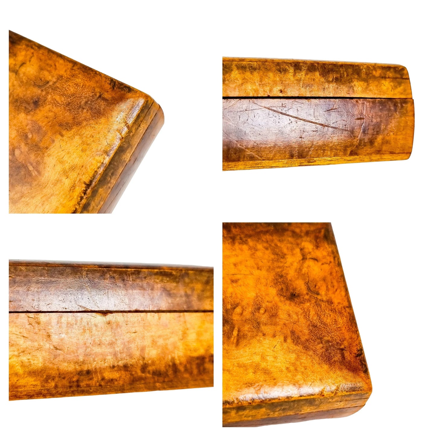 Art Deco walnut table cigarette holder / card box / vide poche