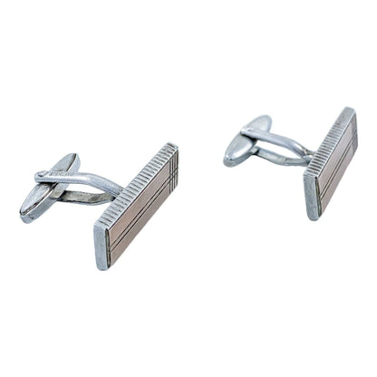 Two pairs of vintage gentlemen's sterling silver cufflinks, pink gold and “Groom” set