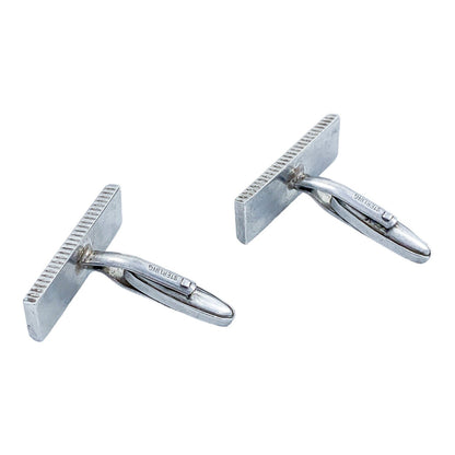 Two pairs of vintage gentlemen's sterling silver cufflinks, pink gold and “Groom” set