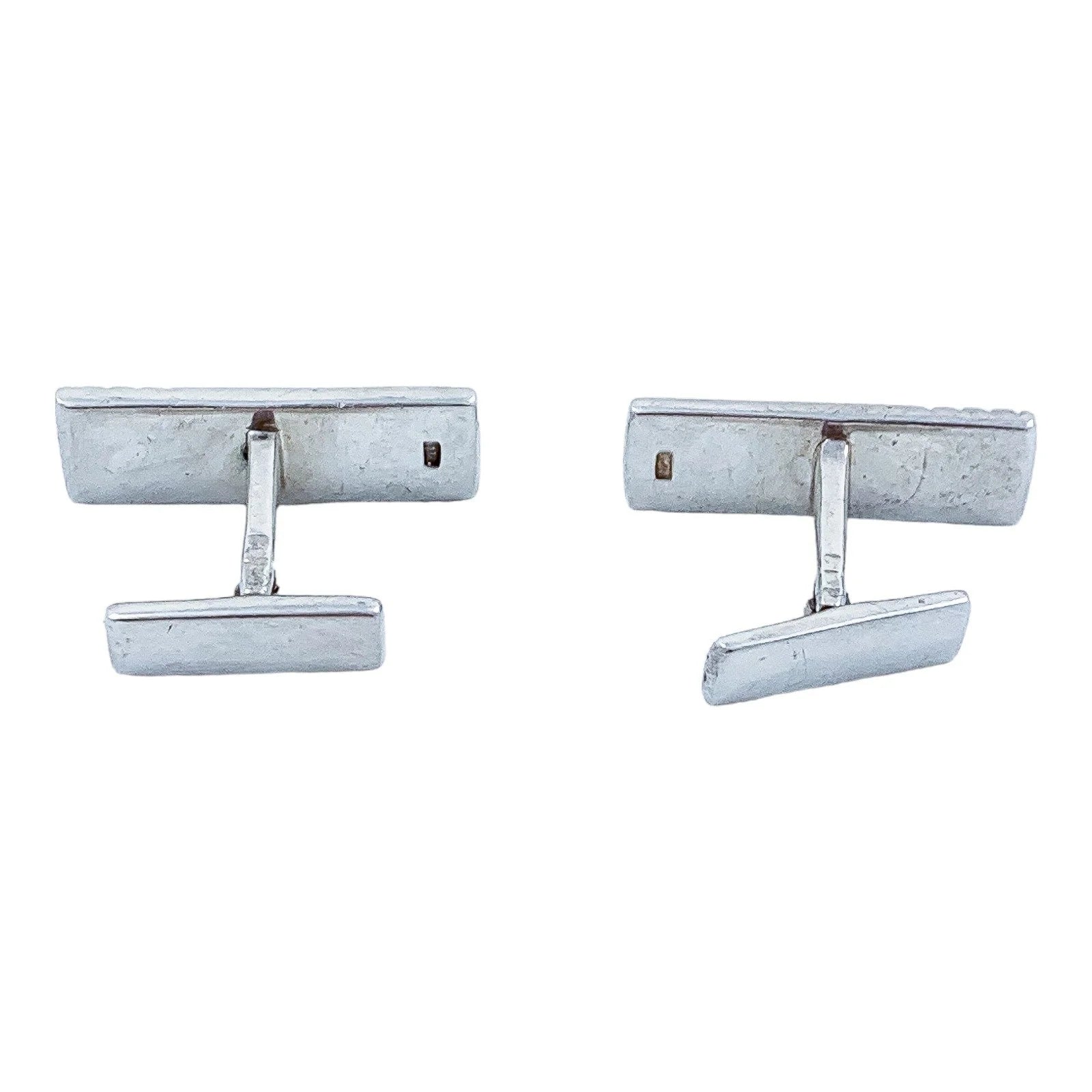 Two pairs of vintage gentlemen's sterling silver cufflinks, pink gold and “Groom” set