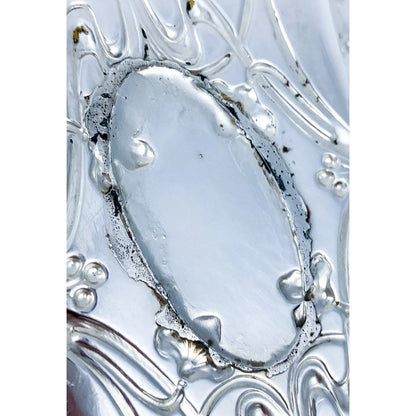 1890’s Art Nouveau oblong trinket dish embossed with foliage and women's faces
