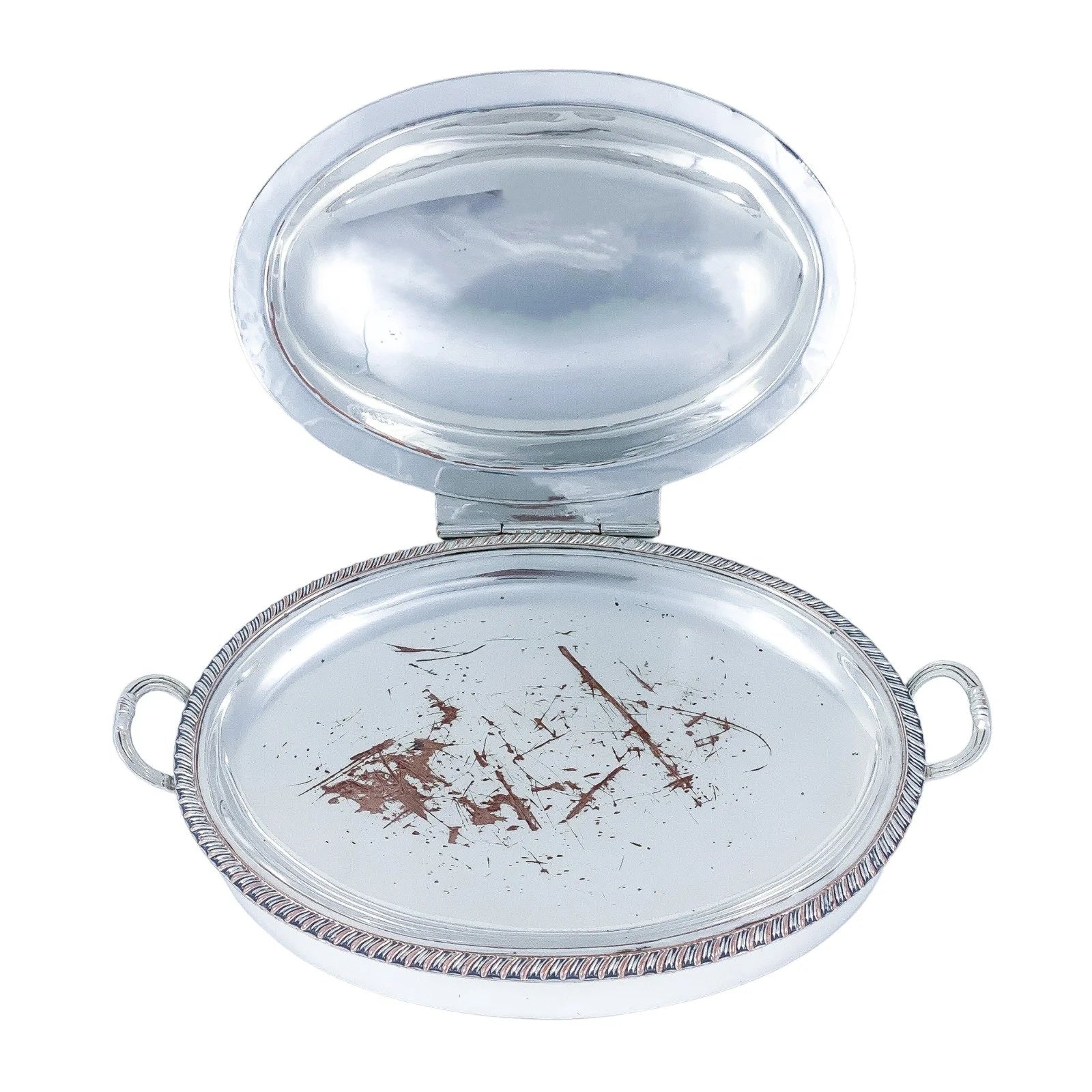 1820's Regency Old Sheffield silver on copper serving entrée chafing warming dish