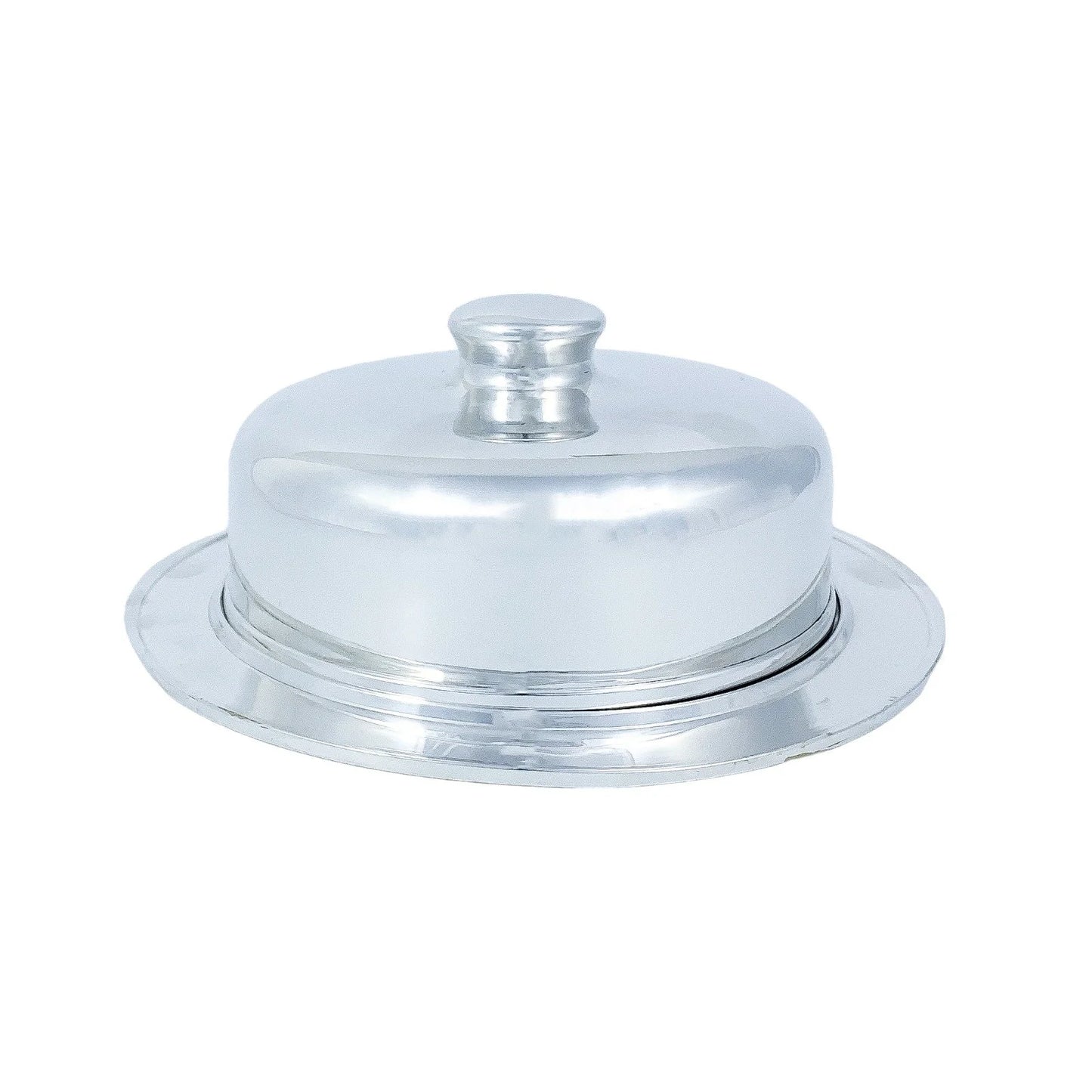 Art Deco silver plated large cheese / butter dish with domed lid