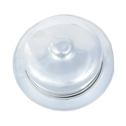 Art Deco silver plated large cheese / butter dish with domed lid