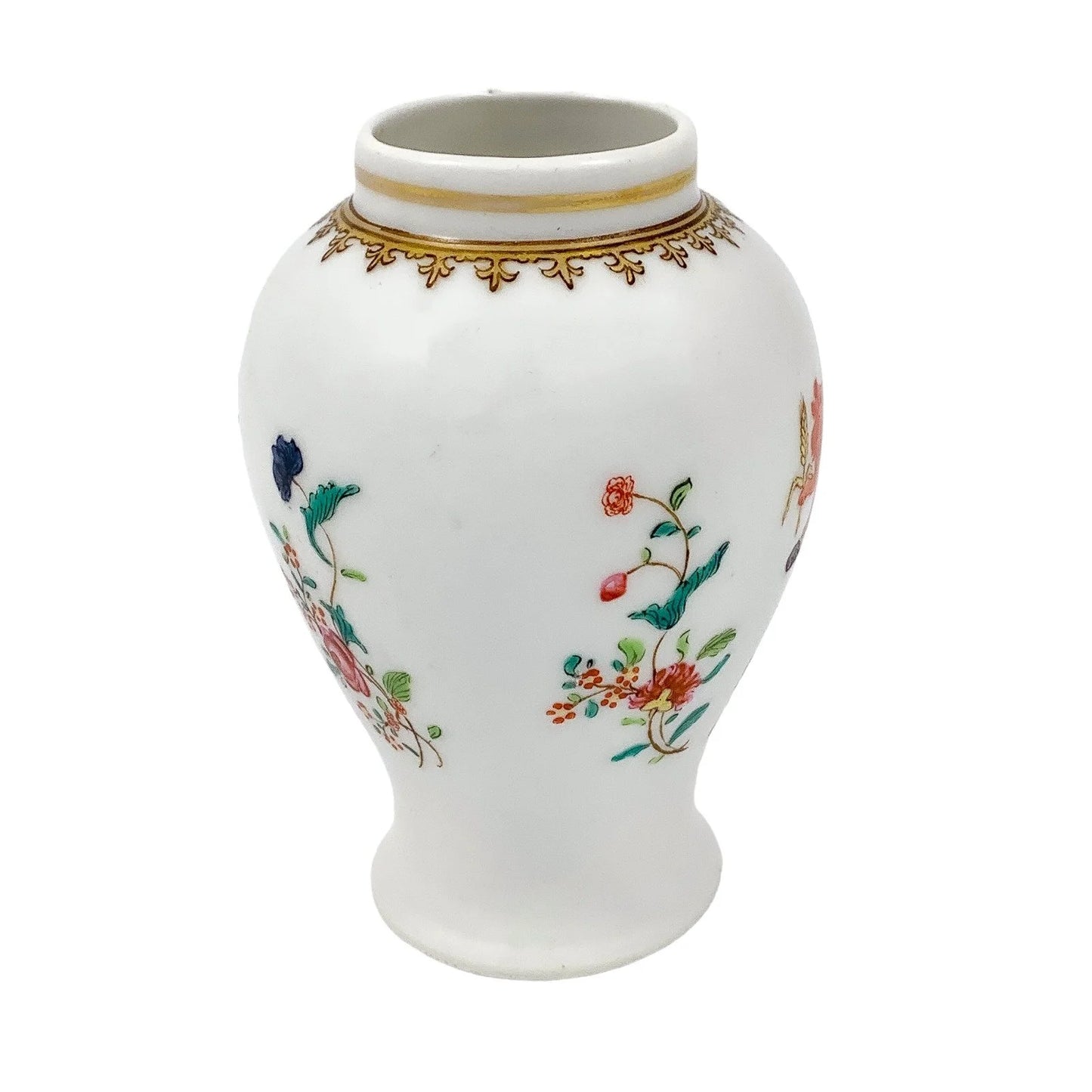 19th century Edmé Samson armorial porcelain baluster vase with lion crest in Chinese export style