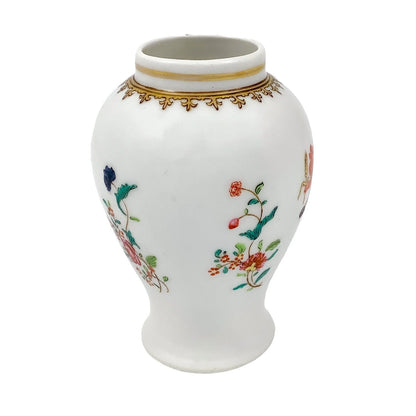19th century Edmé Samson armorial porcelain baluster vase with lion crest in Chinese export style