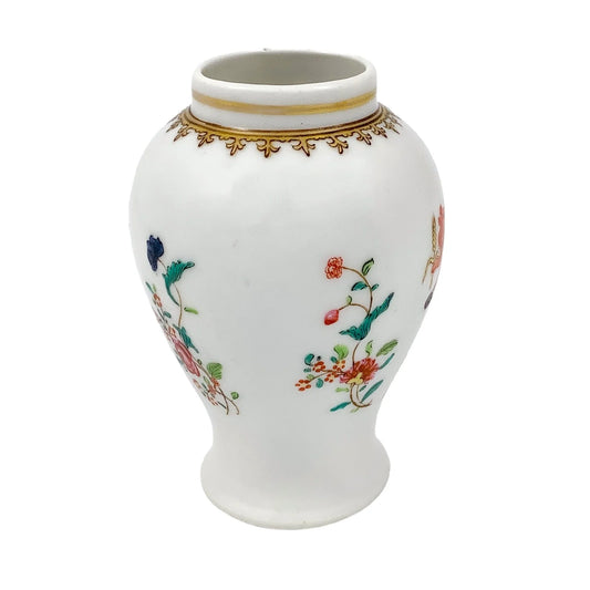 19th century Edmé Samson armorial porcelain baluster vase with lion crest in Chinese export style