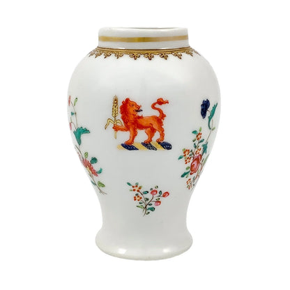 19th century Edmé Samson armorial porcelain baluster vase with lion crest in Chinese export style