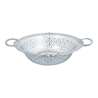 WMF Jugendstil silver plated two-handled pierced fruit basket, embossed with roses