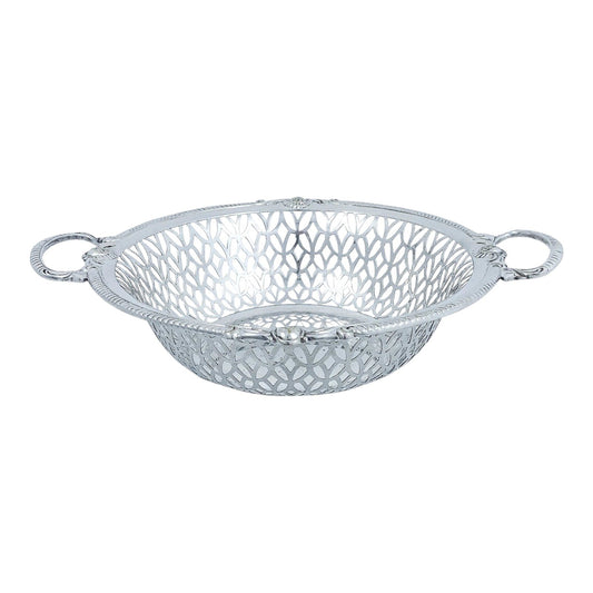 WMF Jugendstil silver plated two-handled pierced fruit basket, embossed with roses