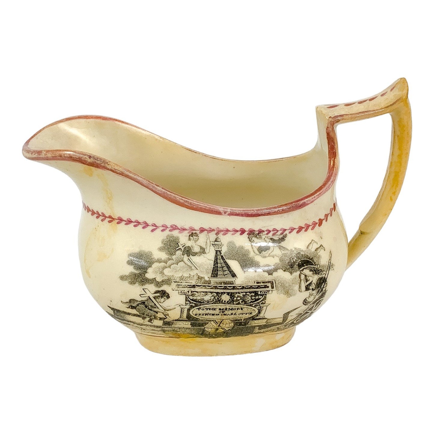 Georgian Princess Charlotte Royal commemorative Staffordshire lustre pottery jug/creamer