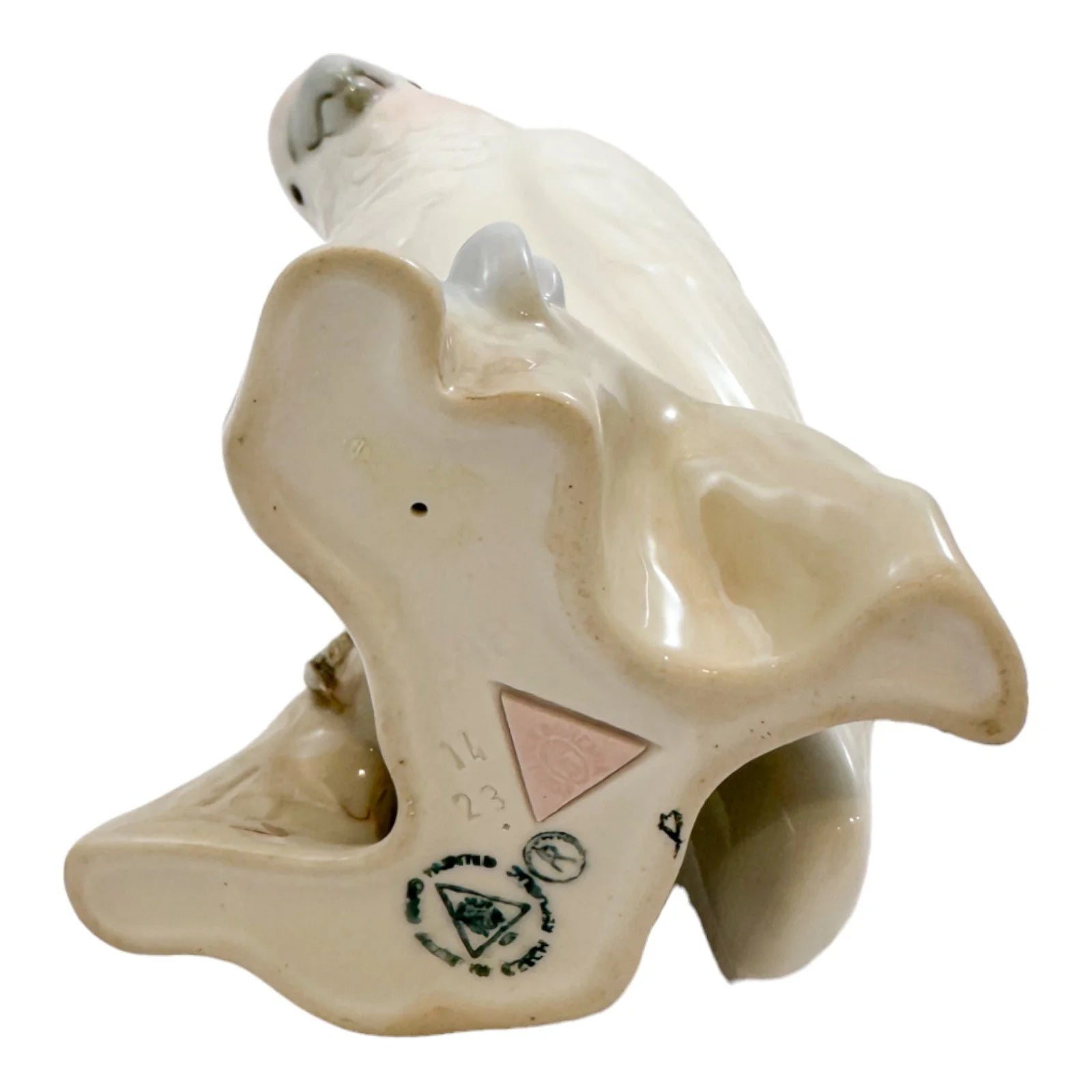 Vintage Royal Dux porcelain figurine of cockatoo parrot on branch