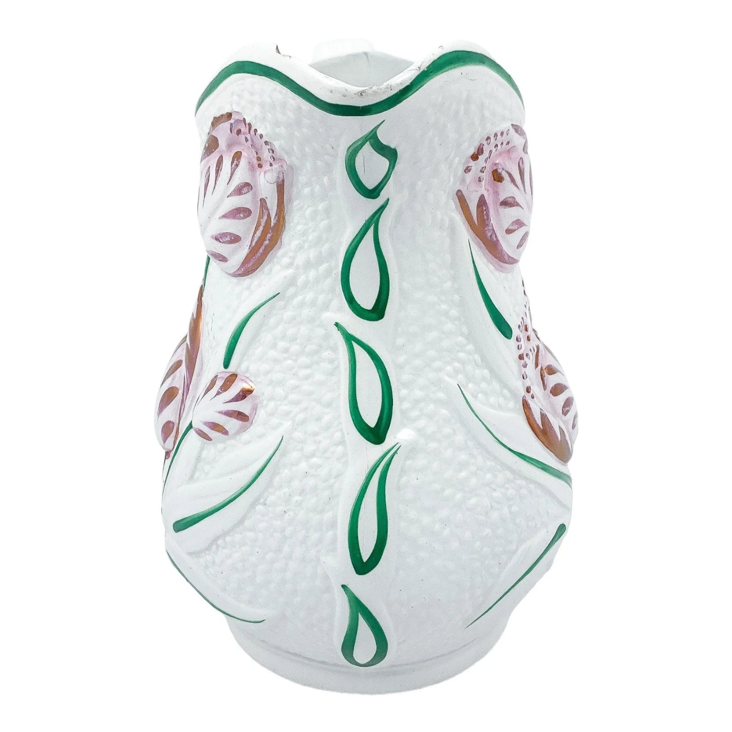 Victorian Staffordshire pottery lustreware moulded Tulip jug, after James Dudson
