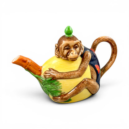 Minton bone china monkey teapot, boxed with certificate