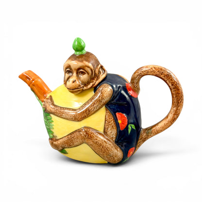 Minton bone china monkey teapot, boxed with certificate