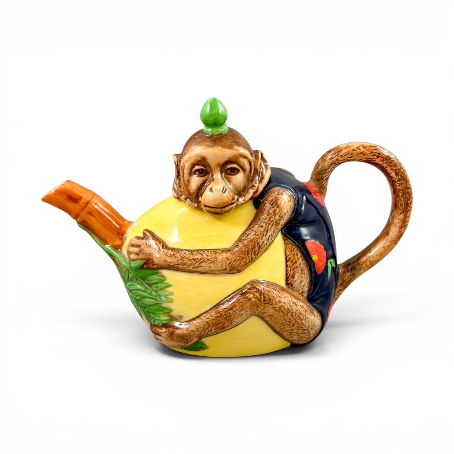 Minton bone china monkey teapot, boxed with certificate