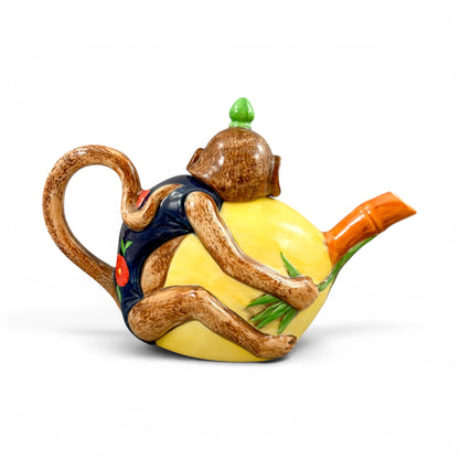 Minton bone china monkey teapot, boxed with certificate