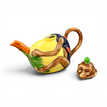 Minton bone china monkey teapot, boxed with certificate