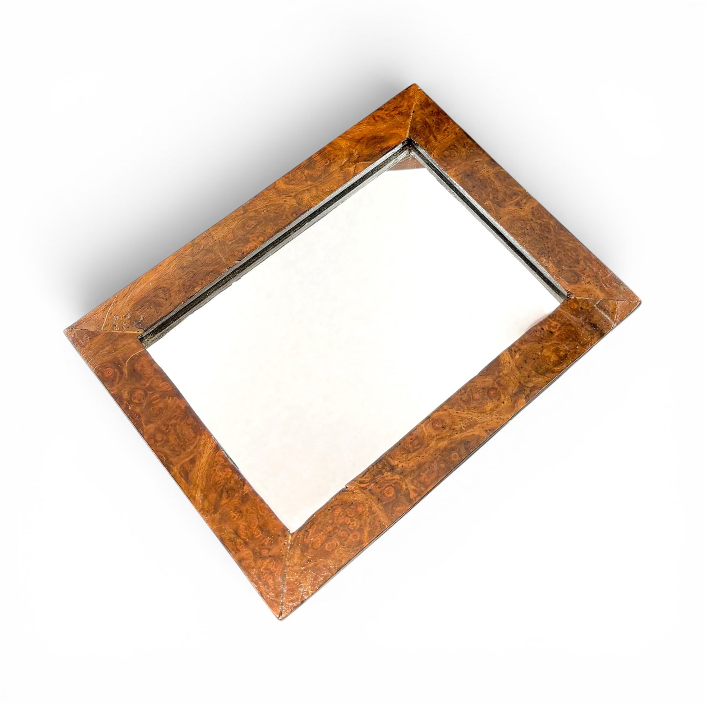 Victorian burr walnut fitted vanity box with secret mirror and drawer