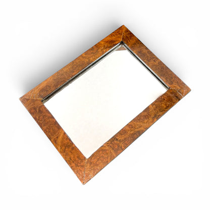 Victorian burr walnut fitted vanity box with secret mirror and drawer