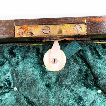 Victorian burr walnut fitted vanity box with secret mirror and drawer