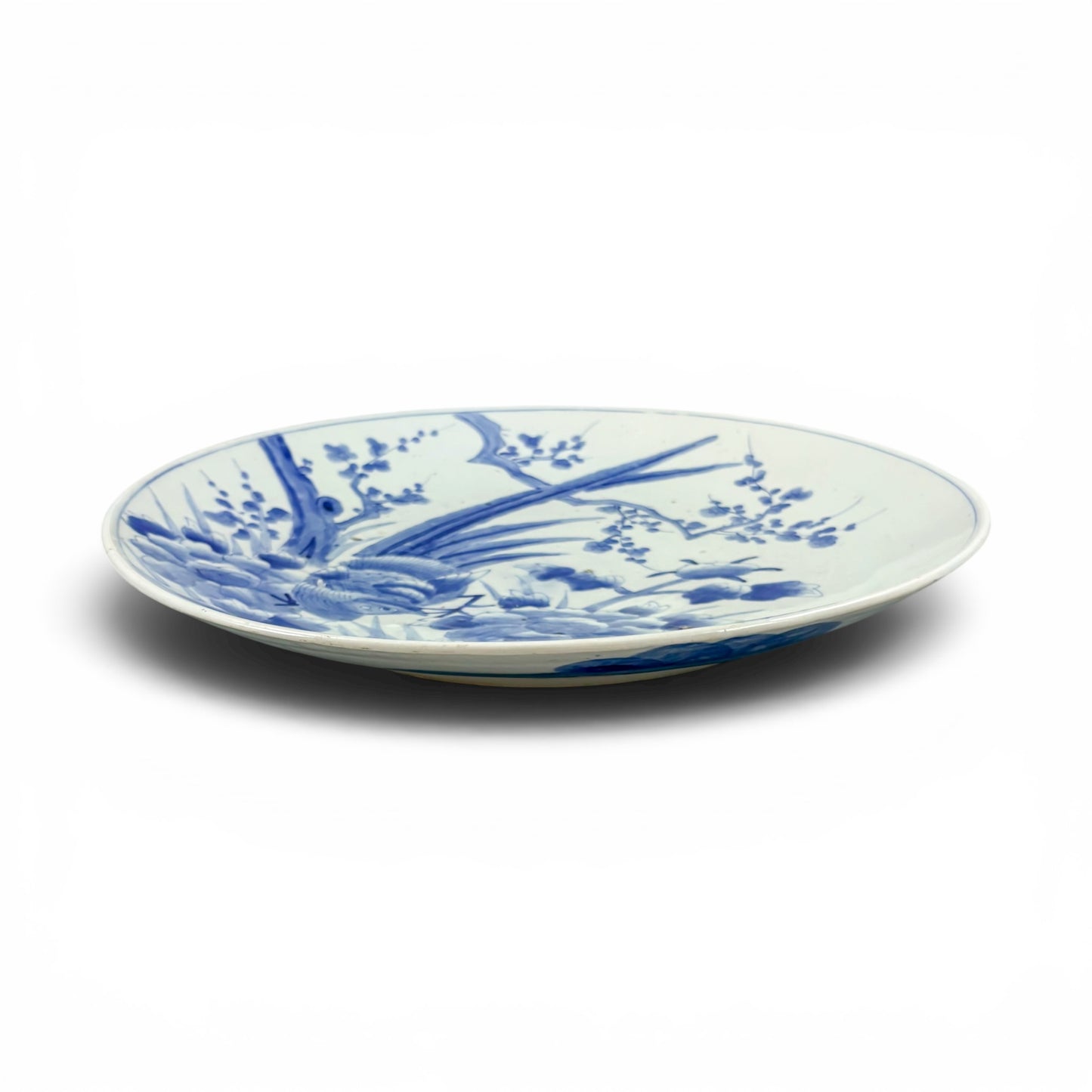 Meiji period Arita blue and white charger with pheasant