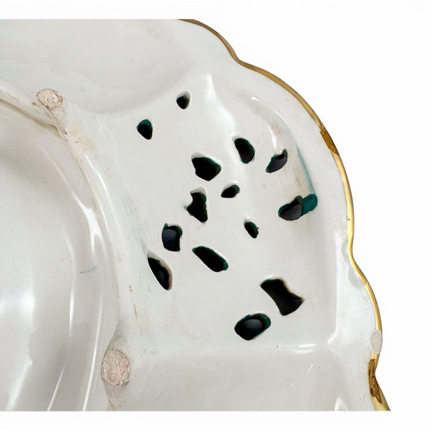 Capodimonte pierced porcelain dish, mythological scenes