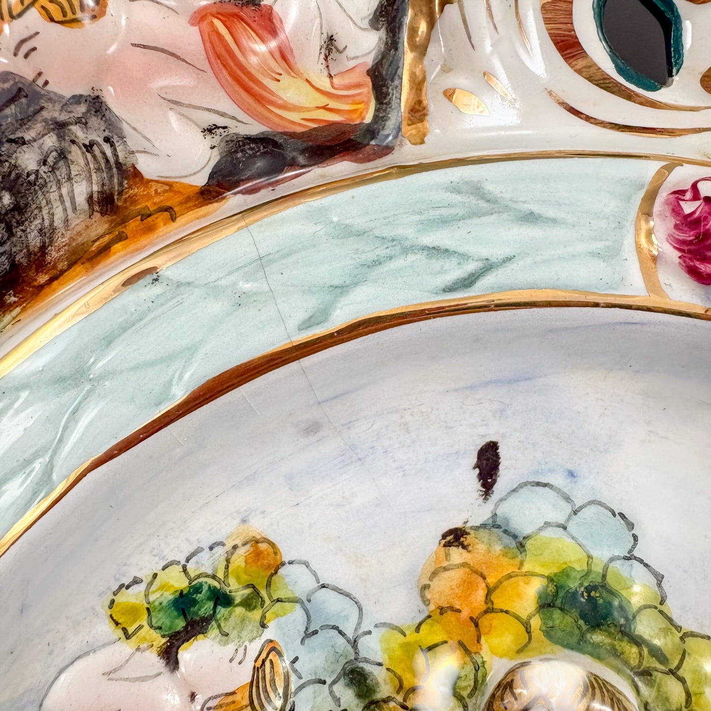 Capodimonte pierced porcelain dish, mythological scenes