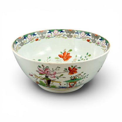 Masons ironstone punch bowl, circa 1815-1840, Grasshopper